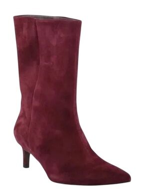 SEYCHELLES Game Changer Bootie Mahogany Suede Pointed Toe Kitten Heel 6.5